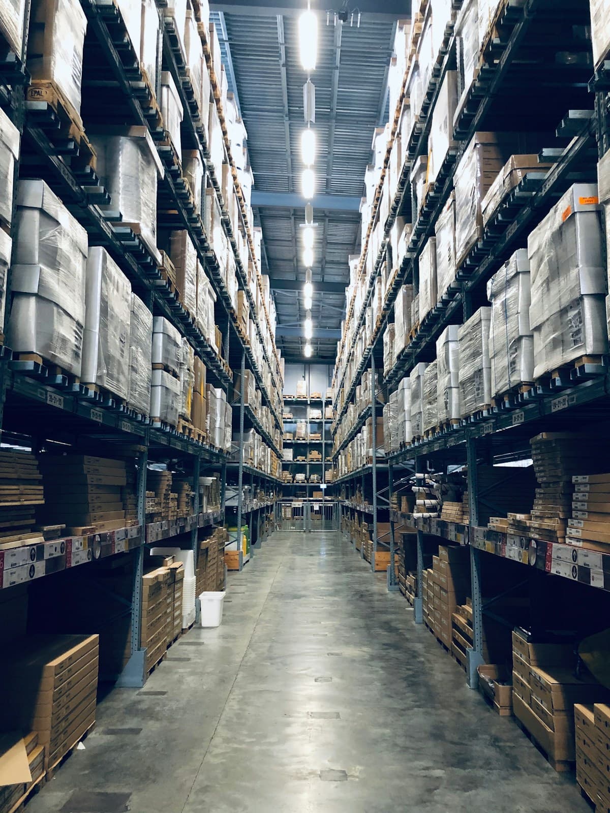 Warehouse with commercial goods for general trading and distribution